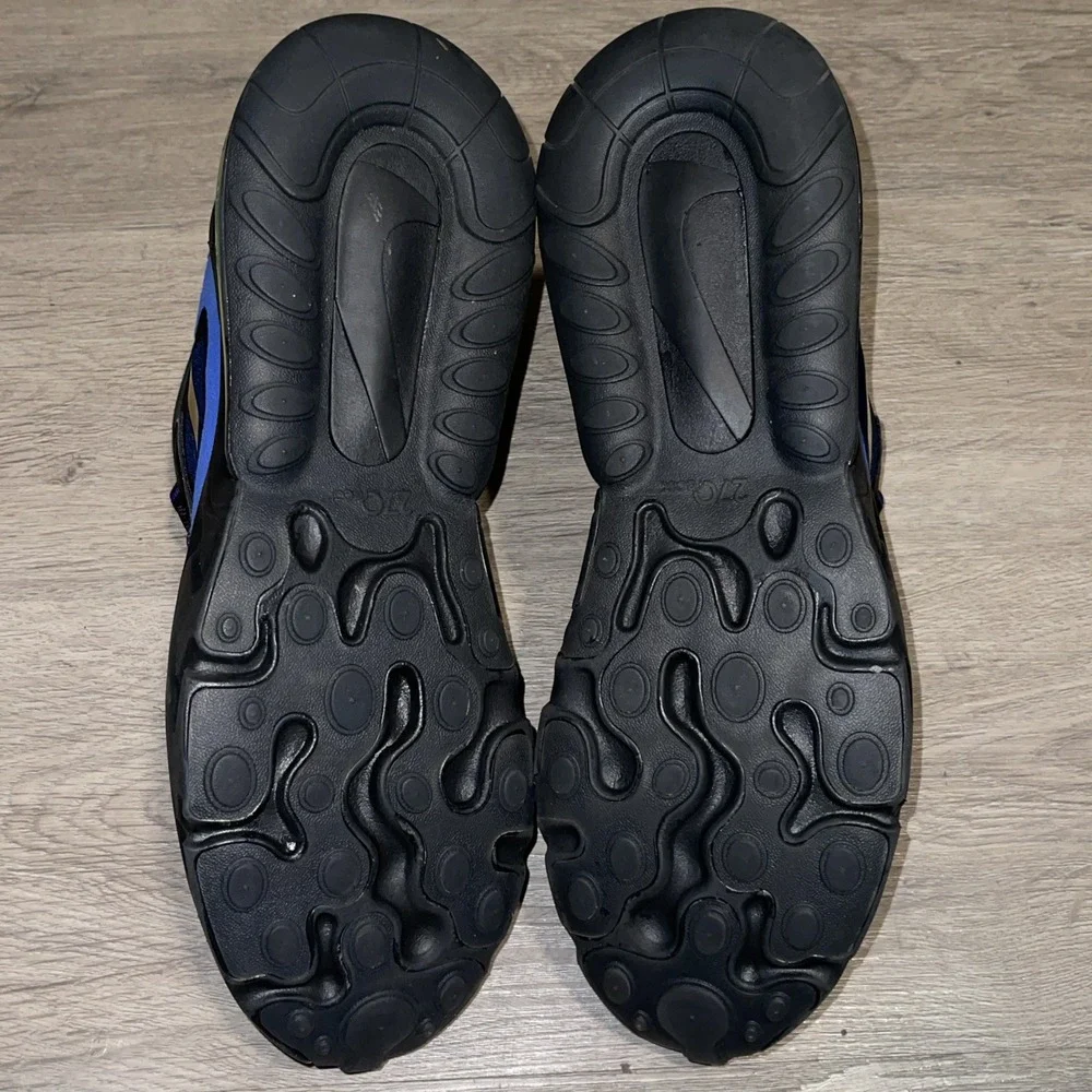 Size 12- Nike Air Max 270 React Black/Gold/Blue AO4197-005